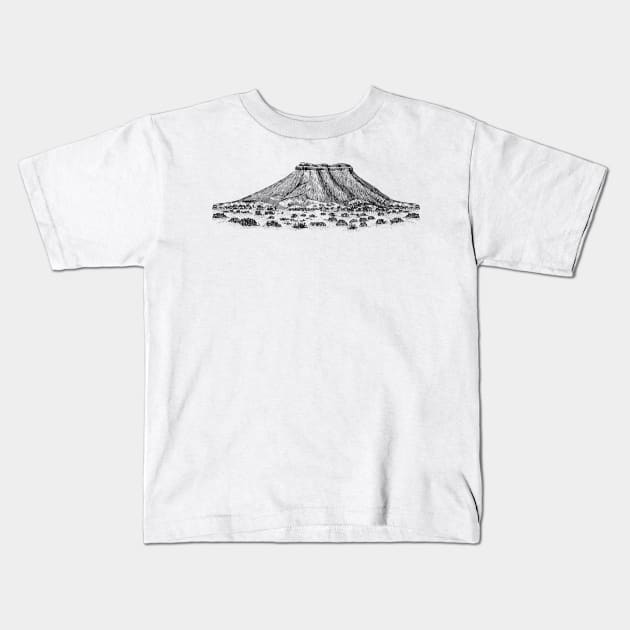 Table mountain vector drawing Kids T-Shirt by Redbooster